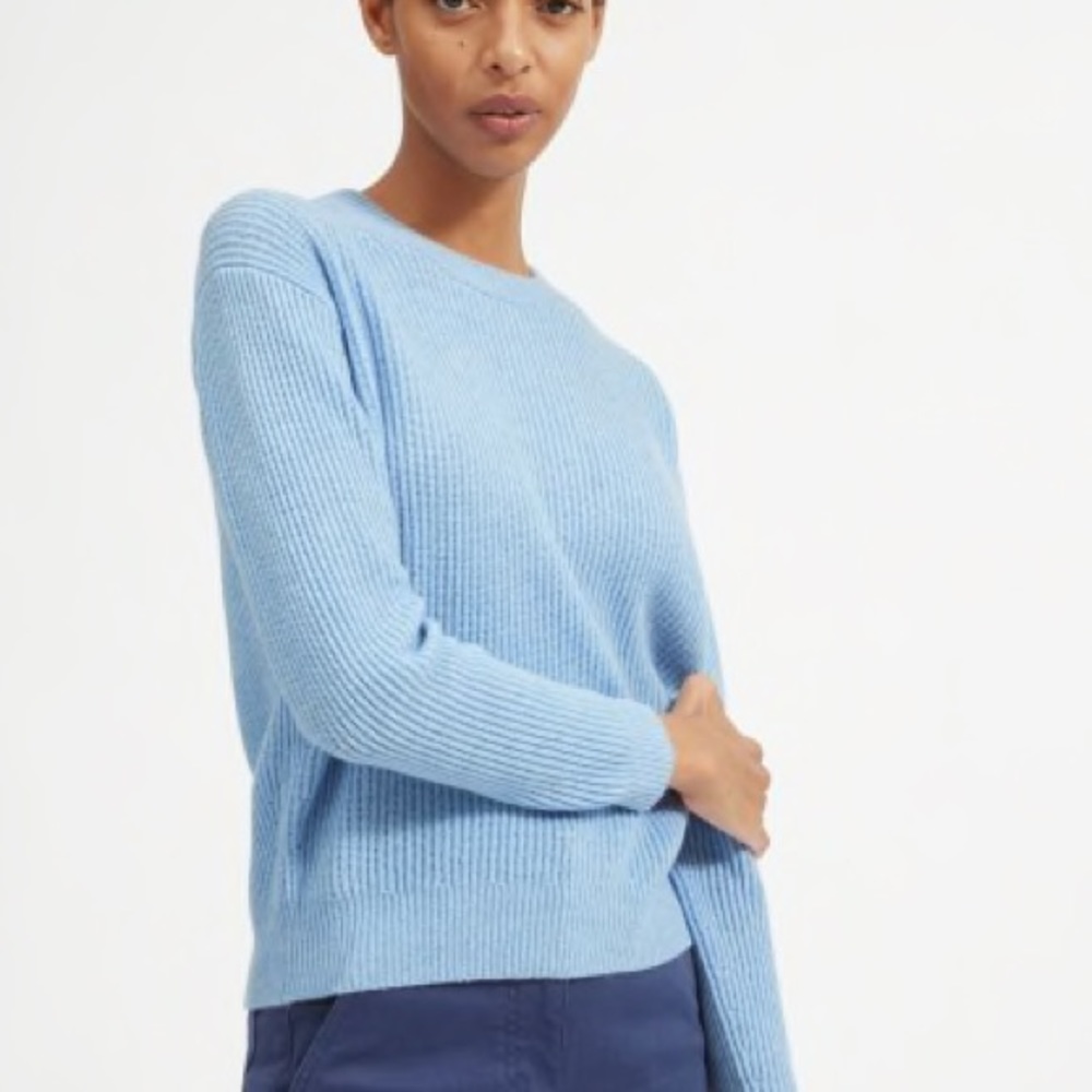 Everlane Cashmere Rib Round Crew- Red